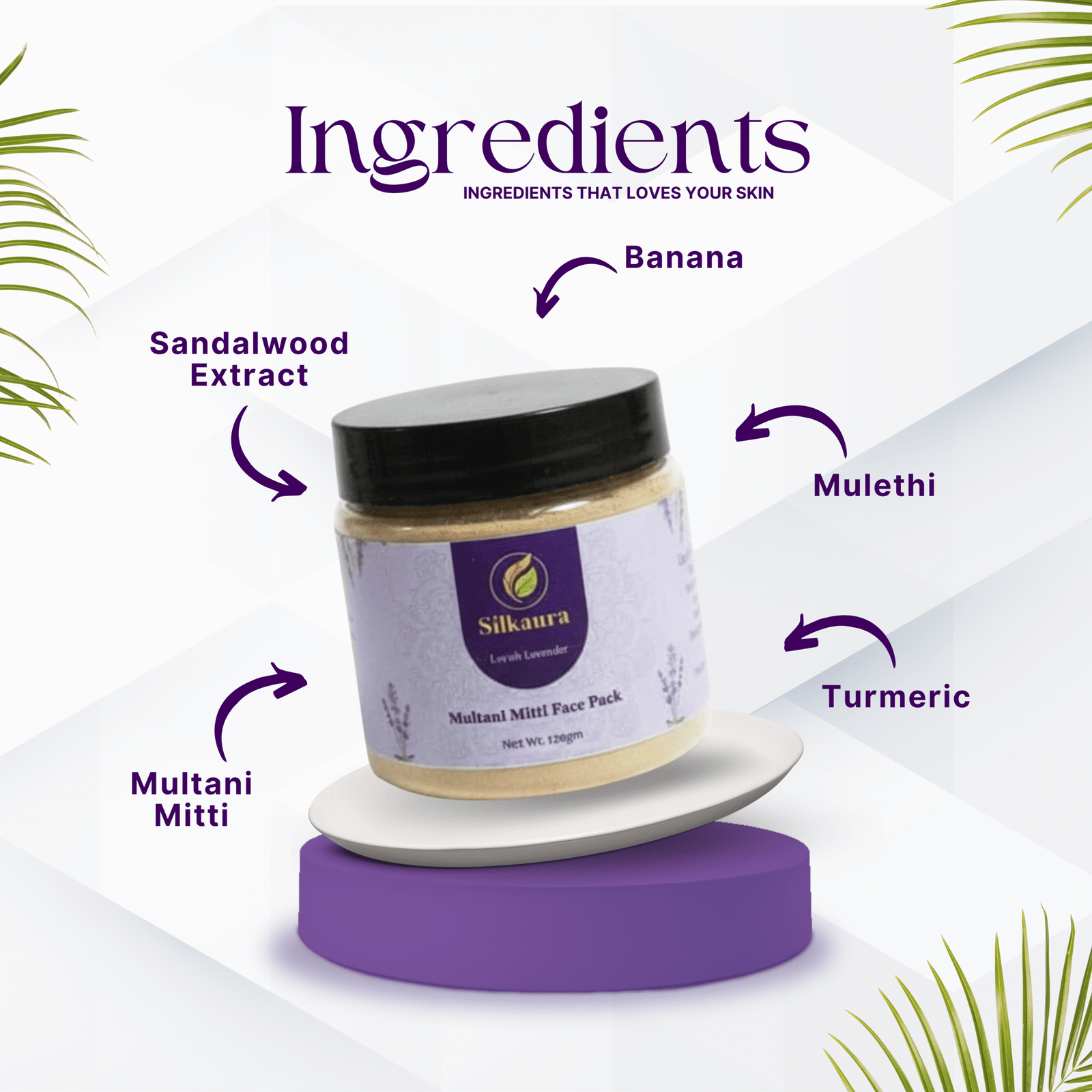 Silkaura Multani Mitti Face Pack – Lavish Lavender - Image 3